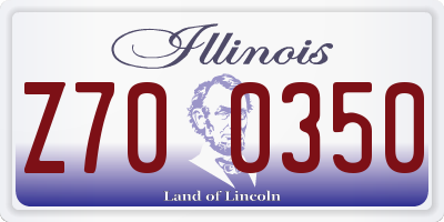 IL license plate Z700350