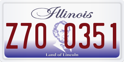 IL license plate Z700351