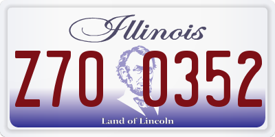 IL license plate Z700352