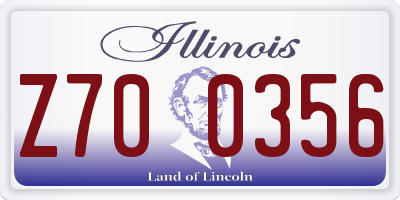 IL license plate Z700356