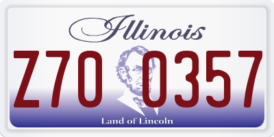 IL license plate Z700357