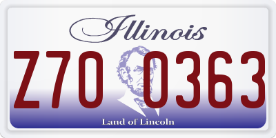 IL license plate Z700363