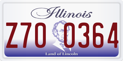 IL license plate Z700364