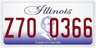 IL license plate Z700366