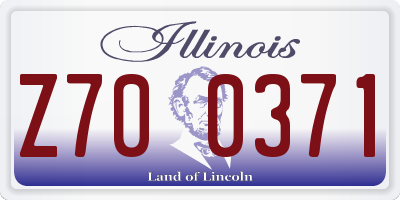 IL license plate Z700371