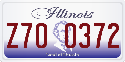 IL license plate Z700372