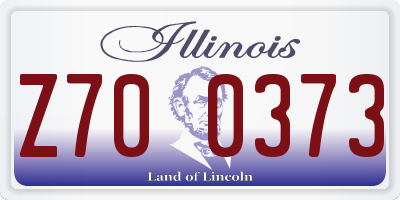IL license plate Z700373