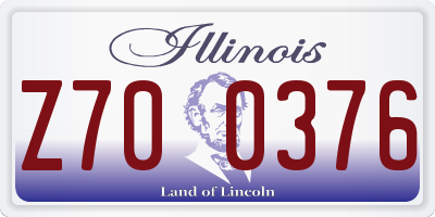 IL license plate Z700376
