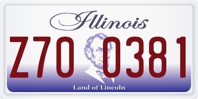 IL license plate Z700381