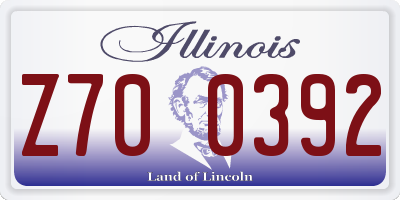 IL license plate Z700392