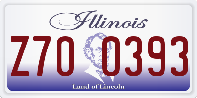 IL license plate Z700393