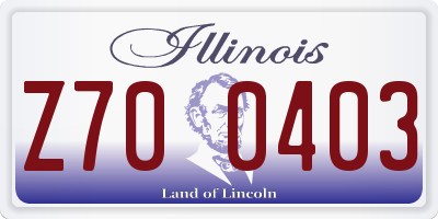IL license plate Z700403