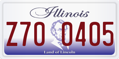 IL license plate Z700405