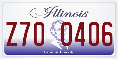 IL license plate Z700406