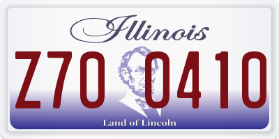 IL license plate Z700410
