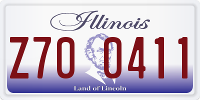 IL license plate Z700411