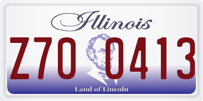 IL license plate Z700413