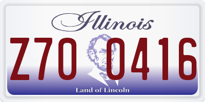 IL license plate Z700416