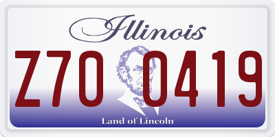 IL license plate Z700419