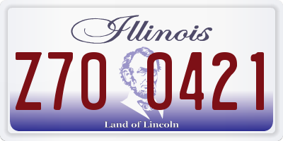IL license plate Z700421