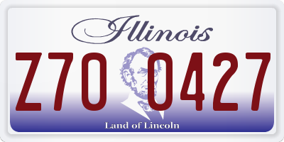IL license plate Z700427
