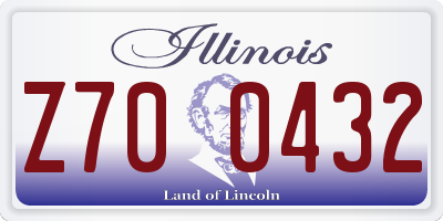 IL license plate Z700432