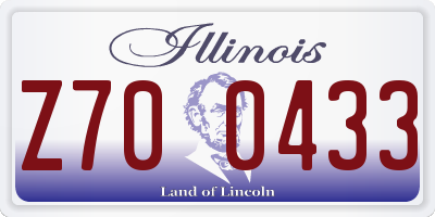 IL license plate Z700433