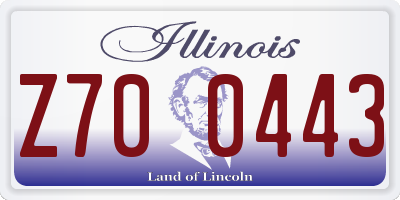 IL license plate Z700443