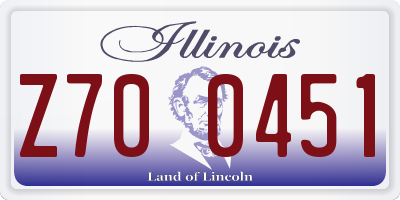 IL license plate Z700451