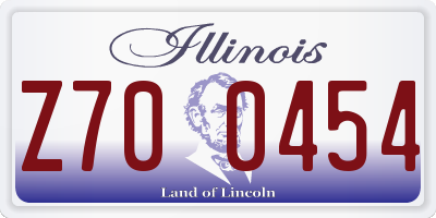 IL license plate Z700454