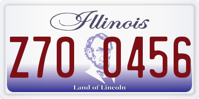 IL license plate Z700456
