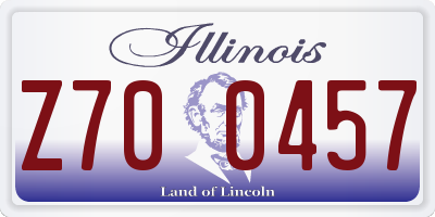 IL license plate Z700457