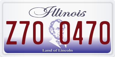 IL license plate Z700470
