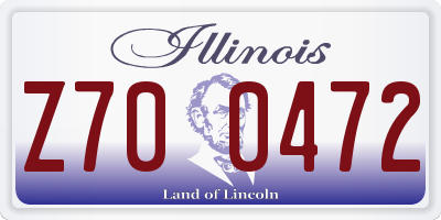 IL license plate Z700472