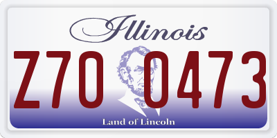 IL license plate Z700473