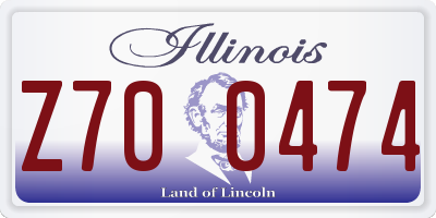IL license plate Z700474