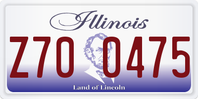 IL license plate Z700475