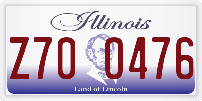 IL license plate Z700476