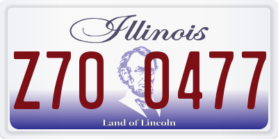 IL license plate Z700477