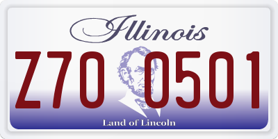 IL license plate Z700501