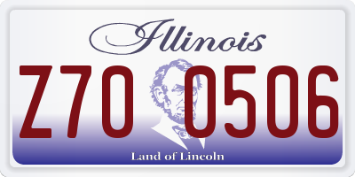 IL license plate Z700506