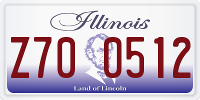 IL license plate Z700512