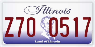 IL license plate Z700517