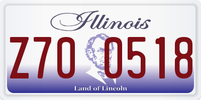 IL license plate Z700518