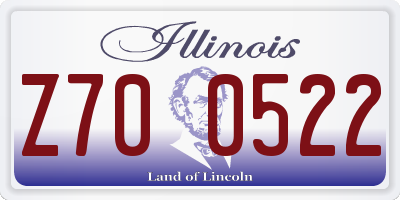 IL license plate Z700522