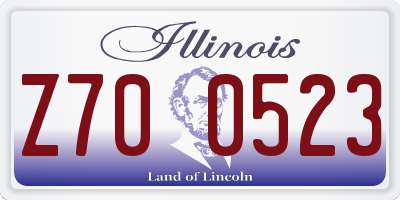IL license plate Z700523