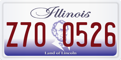 IL license plate Z700526