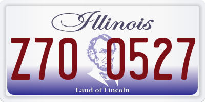 IL license plate Z700527