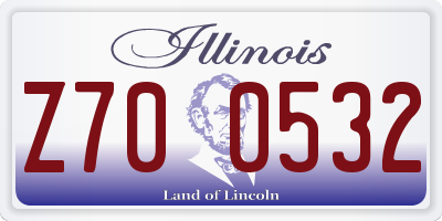 IL license plate Z700532