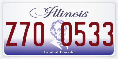 IL license plate Z700533